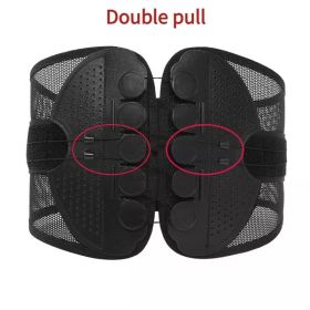 New Double Pull Waist Brace Back Lumbar Support Corset Woman Man Waist Trimmer Belt Injury Muscle Posture Corrector Belt (Color: Black-Double pull, size: XL)
